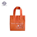 Red color customized printed drawstring non-woven shopping bag